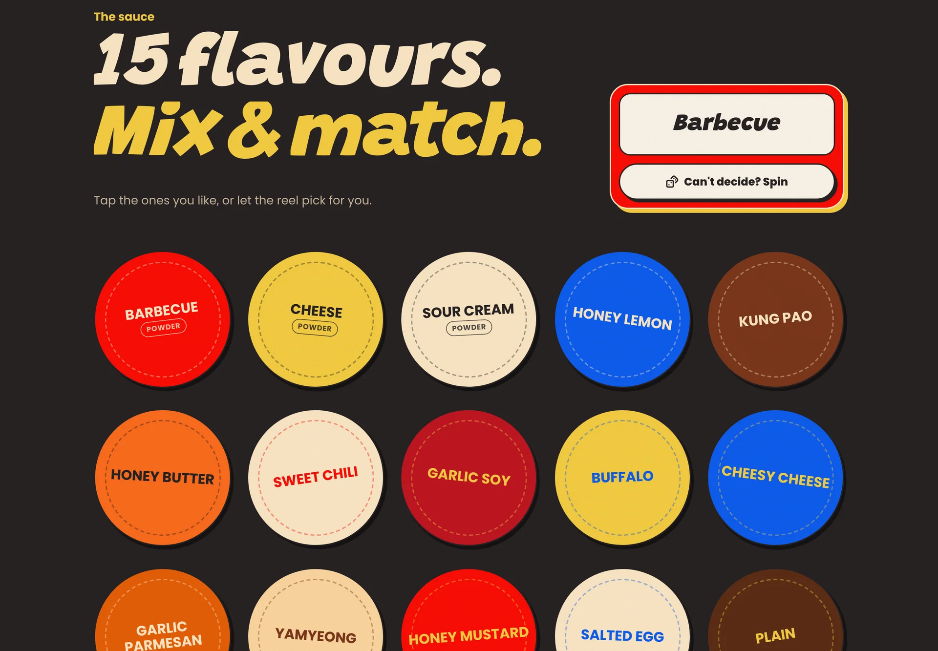 GoodWings website flavour discovery section with the restaurant’s food photography